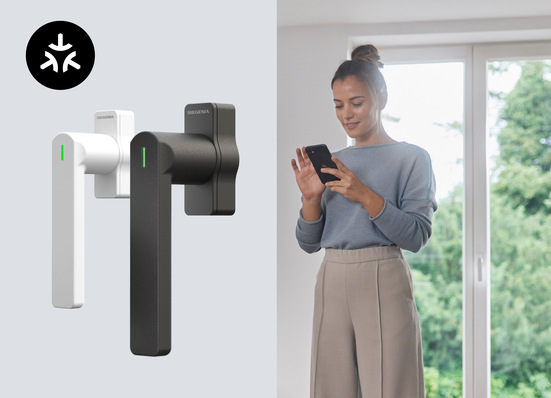 Höchste Flexibilität: Der smarte Griff eignet sich für diverse Home Apps und unterstützt die Sprachsteuerung via Siri, Alexa oder Hey Google.