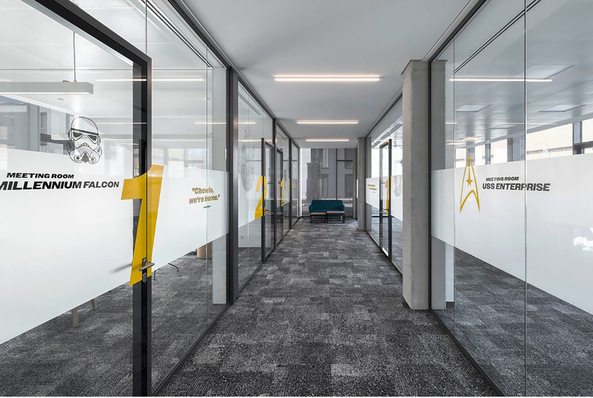 Die neuen Besprechungsräume sind nach den Raumschiffen bekannter Filme und Serien benannt