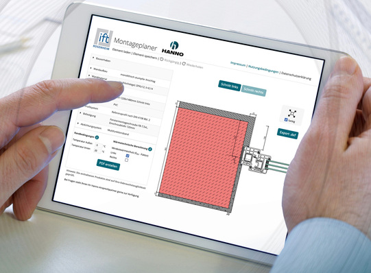 Mit dem Montageplaner des ift Rosenheim bietet Hanno ein digitales Tool zur fachgerechten Montage von Fenstern.