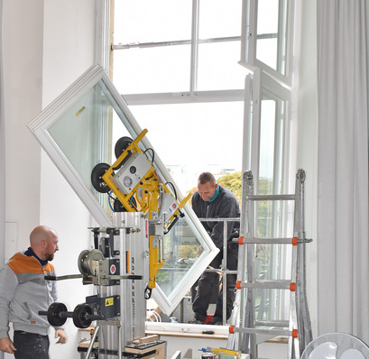 Sanierungsarbeiten am Stuttgarter neuen Schloss, die 2020 abgeschlossen wurden.