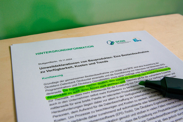 Hintergrundinformation "Umweltdeklarationen von Bauprodukten: Eine Bestandsaufnahme zu Verfügbarkeit, Kosten und Trends"
