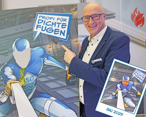 Am ISO-Chemie Stand gab es eine Polaroid Erinnerungsfoto-Aktion mit dem Iso-Mann.