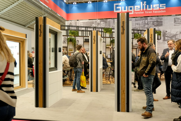 Kam hervorragend an auf der BAU: das neue offene Standkonzept von Gugelfuss.