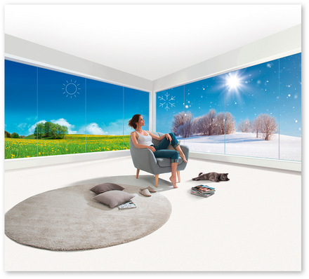 Ein Glas für jede Jahreszeit: Mit Eclaz Sun Plus vervollständigt Saint-Gobain Glass 
seine Eclaz-Familie um ein Premiumglas für Sommerkomfort im Wohnbau.