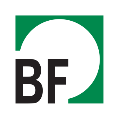 Alt-Text Vorschlag: "Logo der Bundesfachgruppe Fenster und Fassaden (BF): Grüner halbkreisförmiger Hintergrund mit schwarzen Initialen 'BF' im unteren Bereich, Symbol für Qualitätsstandards in der Fenster- und Fassadentechnik. - © Bundesverband Flachglas