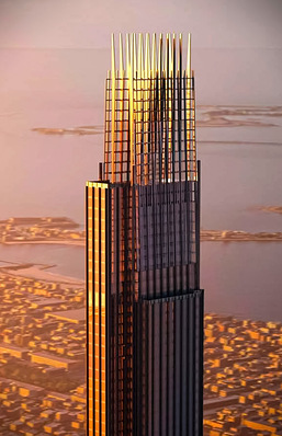 Details zum Burj Azizi, Dubai, werden in Bern präsentiert. Mit 725 m Höhe wird der Turm nach der Fertigstellung im Jahr 2028 das zweithöchste Gebäude der Welt sein.