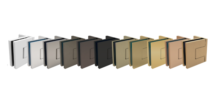 Das CRL Duschtürband Bellagio gibt es in 11 Standard-Oberflächen.