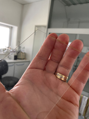 Von ReViSalt chemisch gehärtetes Flachglas 1mm dick