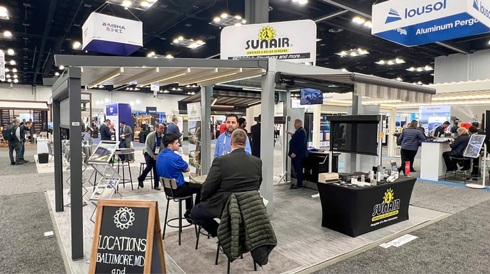 Eine Vielzahl von Lamellendächern waren über die gesamte Ausstellungsfläche der ATA und der SSENA verteilt.