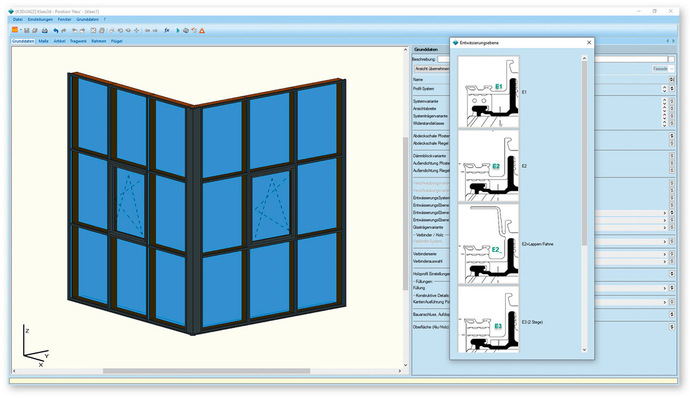 Klaes 3D Fassade bildet die auch Variantenvielfalt von Entwässerungsebenen bei Holz-Alu-Konstruktionen korrekt ab – detailliert, präzise und planungssicher.