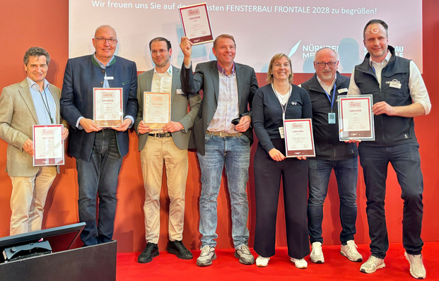 Die Gewinner (Erwähnungen und Hauptpreis) des Innovation Award 2026 der Fensterbau Frontale