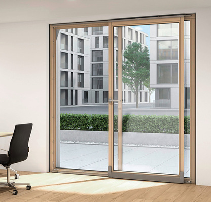 Parallelschiebelösung „Patio Alversa | PS“ mit der Möglichkeit einer von außen nicht sichtbaren Spaltlüftung.