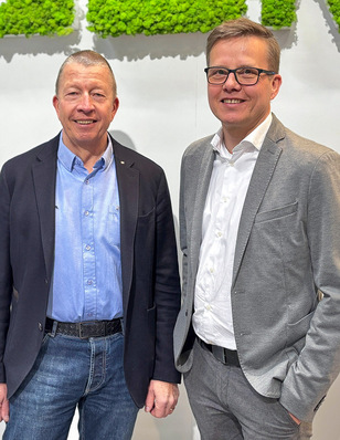 Der geschäftsführende Gesellschafter Wieland Frank (l.) im Gespräch mit Daniel Mund.