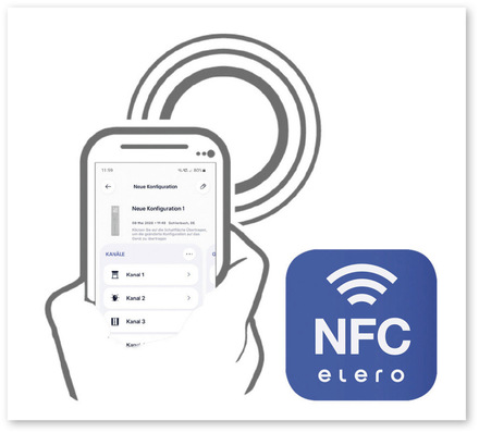Effiziente Konfigurierung mittels elero NFC-App.