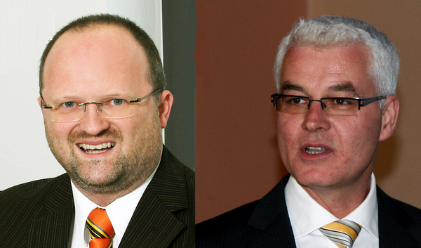 Ab Januar 2010 ist Udo Pauly (l., 46) neuer Marketingleiter der Division Fenster- und Türtechnologie. Michael Lutscher (47) kümmert sich künftig als Vertriebsleiter “Door“ auf nationaler und internationaler Ebene um den weiteren Ausbau des Produktfeldes.