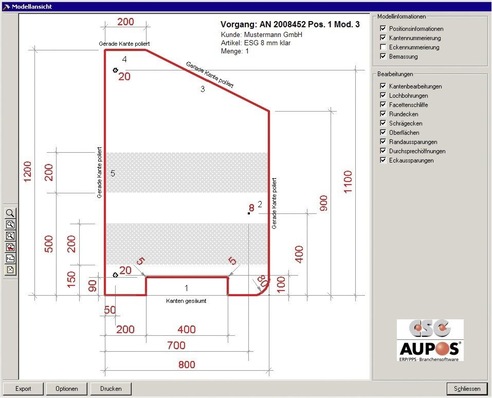 CAD Glasbearbeitung