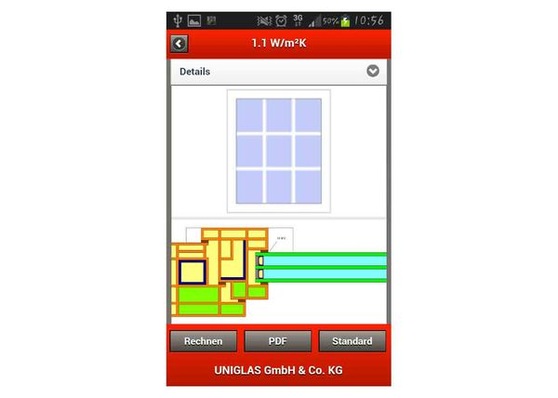 Die neue App dient der U-Wert-Bestimmung und berücksichtigt u.a. Fensterformate, Glasart, Rahmen und Randverbund.