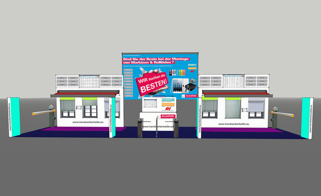 Direkt im Eingangsbereich vor der Halle 1 und gegenüber dem R+S Verband ist der Battlestand für jeden gut sichtbar positioniert.