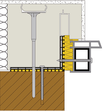 
Die Wärmedämmzarge WDZ ist standardgemäß auf das Element-Montage-System EMS+SI abgestimmt. Sie umschließt den EMW-Rahmen vollständig.
