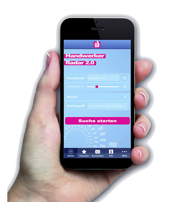 
Mit dem neuen Handwerkerradar ist der Fachbetrieb schnell gefunden.
