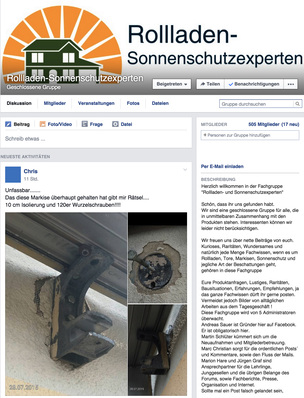 © Screenshot Facebook Rollladen-Sonnenschutzexperten
