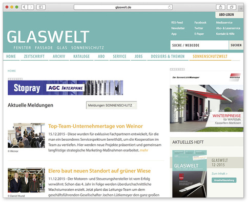 
Die Inhalte der SONNENSCHUTZWELT sind durch die orange Schrift gut zu unterscheiden.
