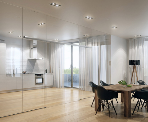 Der Design Schiebetürbeschlag Levolan 120 ist für Flügelgewichte bis 120 kg konzipiert.