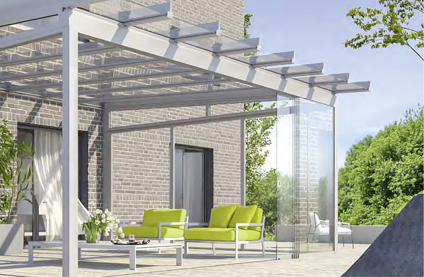 



Die solide Festverglasung Area Fix und die beweglichen Seitenelemente Area slide sollen den Lieblingsplatz vor Regen und Wind schützen. 
