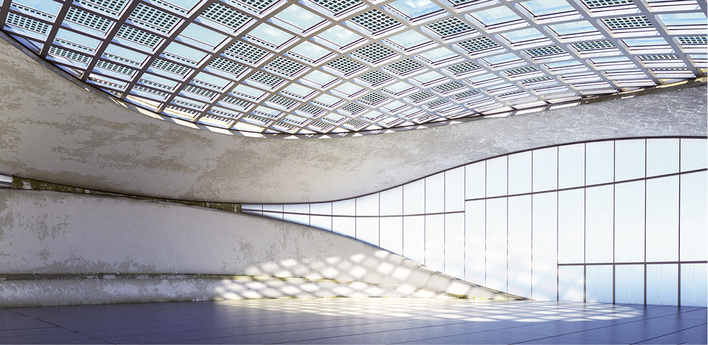 
Multifunktion im Glas: Die PV-Zellen im Isolierglas sorgen für Sonnenschutz und erzeugen Strom.
