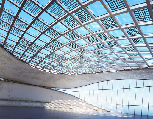 Multifunktion im Glas: Die PV-Zellen im Isolierglas sorgen für Sonnen­schutz und erzeugen Strom.