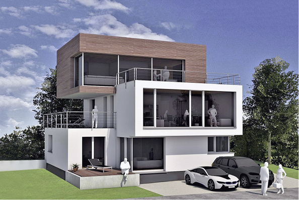 



Rendering des Privathauses von Markus Hafner, Geschäftsführer der mhafner GmbH, das sich derzeit in Bau befindet. 
