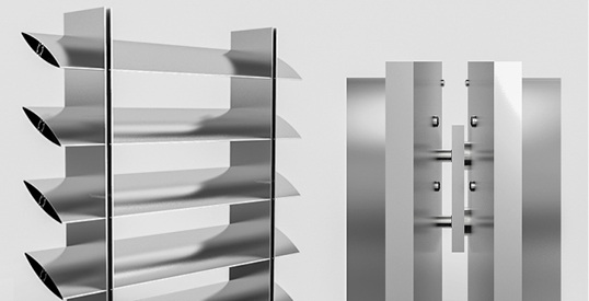 
Überall, wo Optik und Funktion in harmonischen Einklang zu bringen sind, soll mit MLL-Aluminiumgroßlamellen eine optimale Beschattung und Lichtlenkung angeboten werden.



