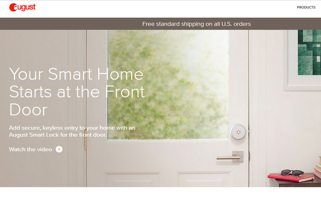 Die Homepage des amerikanischen Herstellers August.