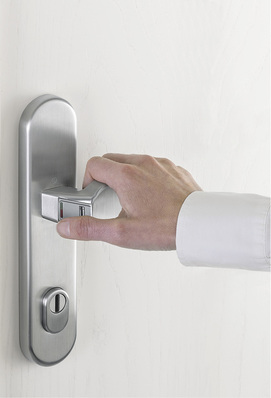 



In einer fließenden natürlichen Bewegung soll mit dem Fingerscan am Griff die Tür geöffnet werden.
