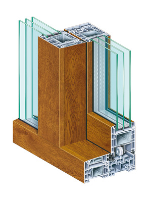 2) Neben klassischem Weiß steht für “PremiSlide 76“ die breite Palette an Holzdekoren und Metallic-Farbfolien von profine zur Verfügung.