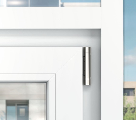 Für Roto hat die Zukunft des Drehkipp-Beschlages einen neuen Namen: “Roto NX“ heißt das Portfolio, das hohe Wirtschaftlichkeit, ausgeprägte Sicherheit, mehr Komfort und zeitgemäßes Design biete. Das Foto zeigt das neue Axerlager für die Bandseite P.