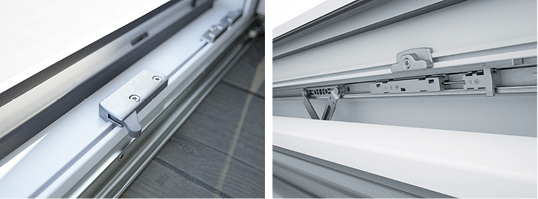 



Sanftes Schließen durch den Anschlagdämpfer (l.); der Schließinitiator mit Kippdämpfungsfunktion
