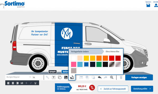 mySortimo graphics: Einfache und intuitive Bedienung durch professionelle Designvorlagen.