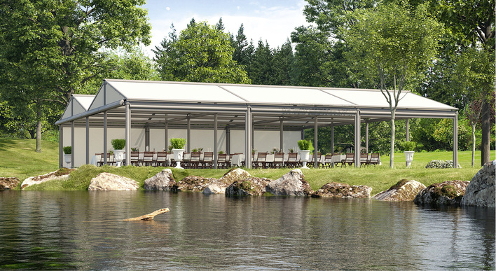 



Das modulare System „construct“ kann mit einem Mix aus Wintergarten- und Gelenkarmmarkisen, aus Vertikal- und Seitenmarkisen verschiedene Grundrisse beschatten.
