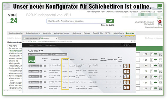



Der neue Konfigurator kann ab sofort auf der VBH-Website abgerufen werden.
