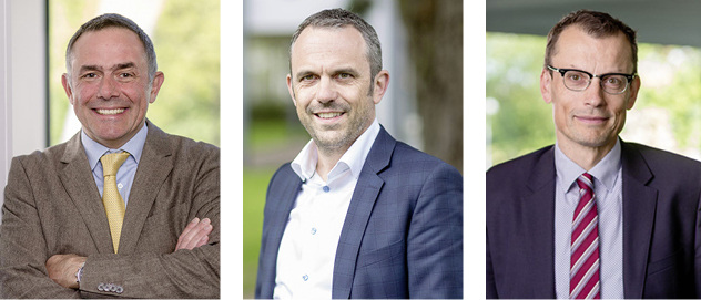 



Rüdiger Schmidt, Kaufmännischer Geschäftsführer, Andreas Dölker, Mitglied der Geschäftsleitung und Prokurist, Geschäftsführer Ralf Kern, Sprecher der Geschäftsführung (v. l.)
