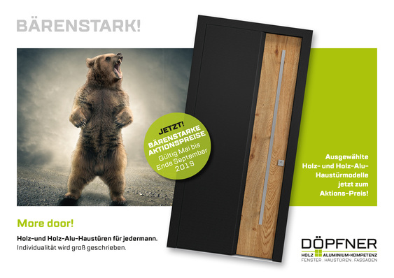 Die Broschüre mit sämtlichen 17 Aktionshaustüren ist anzufordern unter www.doepfner.de