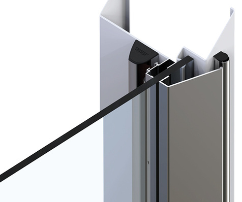 



Der NR-32 UniSafe Glas ist die Kombination aus Fingerschutzrollo und Unterfütterungsprofil zur Absicherung der Bandgegenseite an Ganzglastüren.
