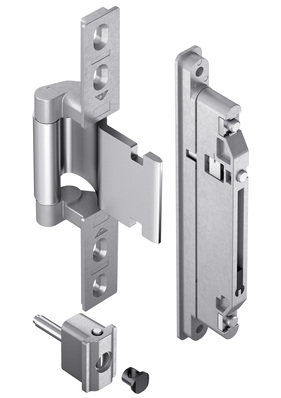 Das verdeckt liegende Türband mit selbstschmierender ­Buchse garantiert auch ohne Wartung eine dauerhaft sichere und ­angenehme Bedienung der Eingangstür.