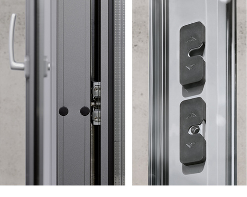 



Effizienter mechanischer Einbruchschutz auf RC 2-Niveau ist auch bei Schiebefenstern und -türen gewährleistet: Beim Parallelabstellschiebe-System „Patio Inowa“ gehören dazu spezielle Sicherheitsschließstücke für den Mittelbruch. 
