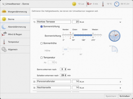 



Ein Sonnenfühler muss wie hier bei Rademacher mehr können, als einfach den Lichtwert zu messen. Sonnenrichtung und Sonnenhöhe sind unverzichtbar.
