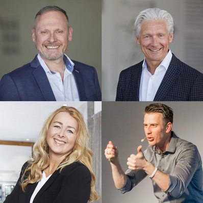 Oben links: Thomas Issler, oben rechts: Volker Geyer, unten links: Umberta Andrea Simonis, unten rechts: Jörg Mosler