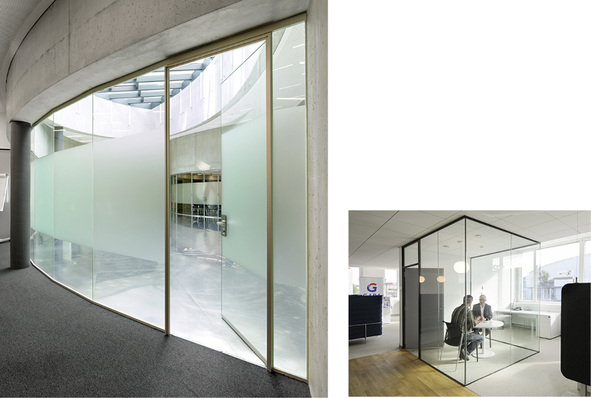 



Dank der flächenbündigen Optik des Trennwandsystems Swissdivide One entsteht eine homogene Oberfläche, die durch ihre filigrane Ästhetik besticht.
