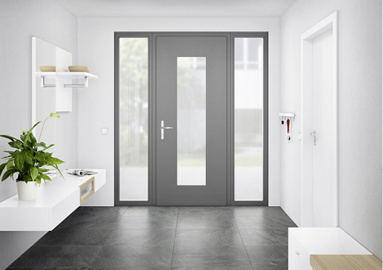 



Mit dem verdeckt liegenden Türband „Roto Solid C“ entstehen hochwertige Aluminiumeingangstüren, deren Design dem Trend zu schlanken Konturen entspricht.
